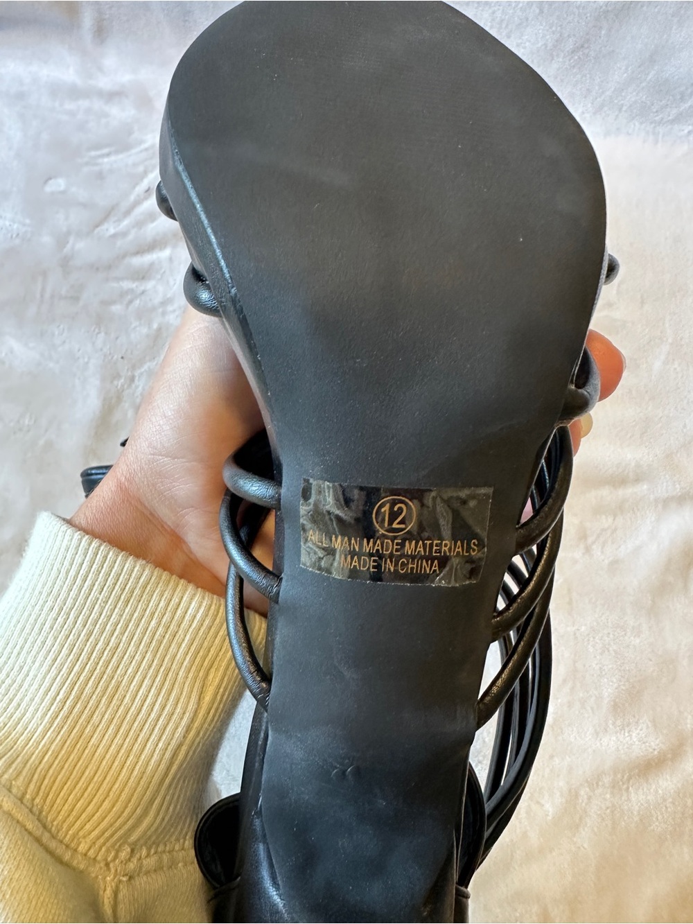 WOMENS Torrid BLACK STRAPPY 4" Heels with Peep Toes Size 12 - Picture 4 of 7